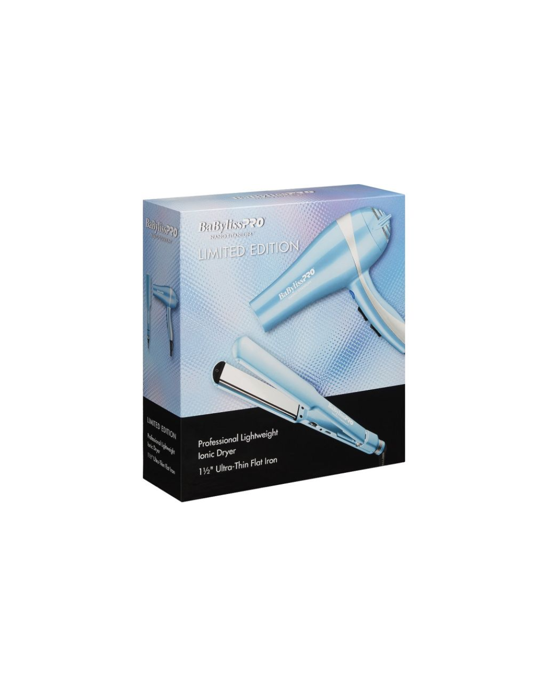 BaByliss Pro LIMITED EDITION Nano Titanium 2000-Watt Ionic Dryer & 1-1/2" Ultra-Thin Straightening Iron