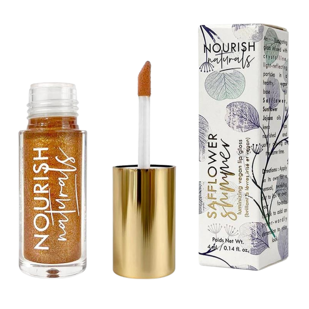 Safflower Shimmer Luminizing Vegan Lip Gloss - nourish naturals - youfromme